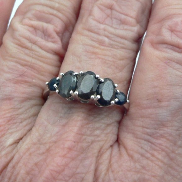 Sz 8 Genuine Natural Silver Sapphire Ring NWOT - Picture 5 of 5